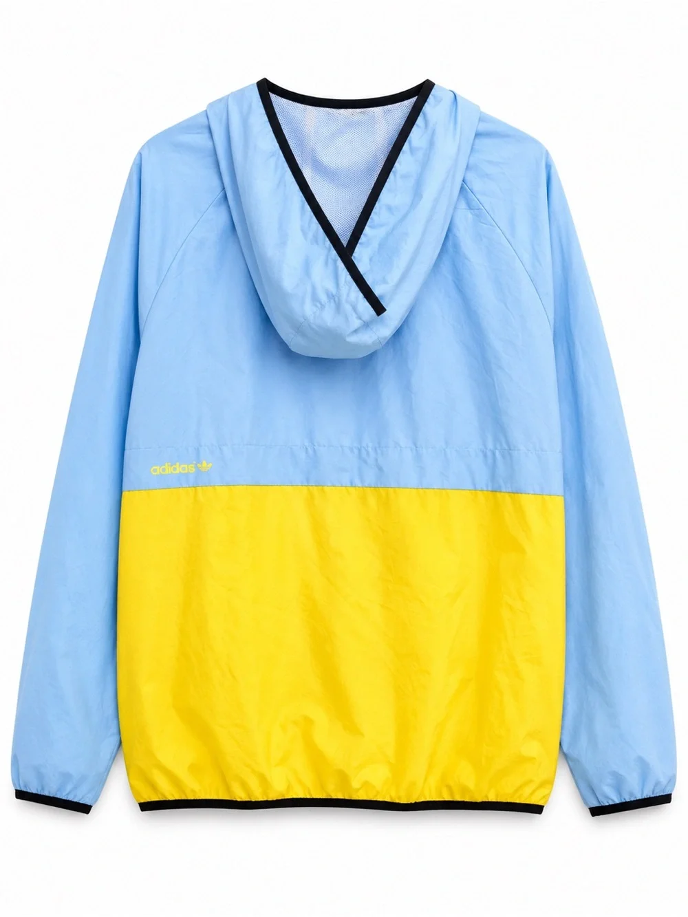adidas Men’s Light Blue and Yellow Colorblock Windbreaker